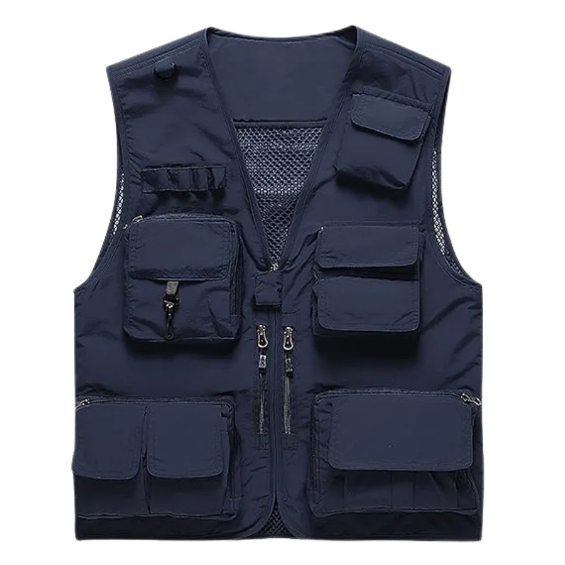 Casual Lightweight Cargo Vest Jacket with Multi Pockets.