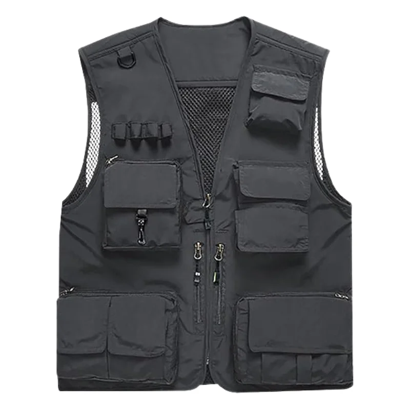Casual Lightweight Work Vest Jacket with Multi Pockets.