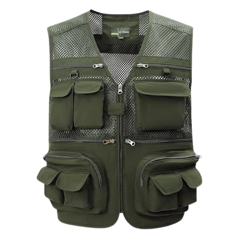 Casual Lightweight Safari Vest Jacket with Multi Pockets.