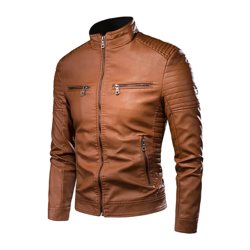 Men's Fashion Motor Biker Jacket (Leather/Synthetic).