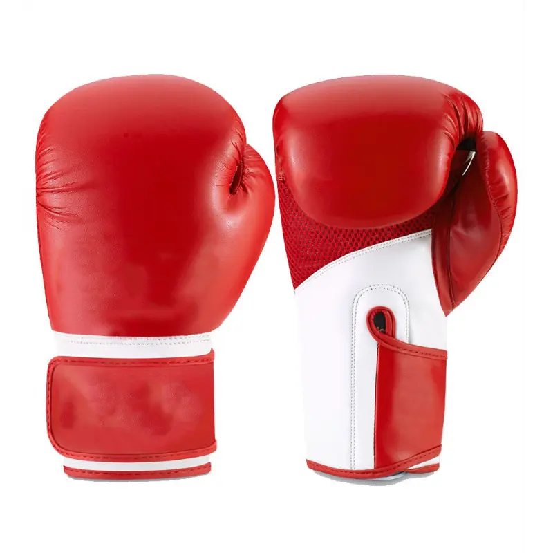 Professional boxer wearing custom training gloves during heavy bag workout