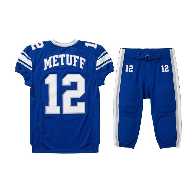 Custom American football uniform with personalized jersey and matching football pants