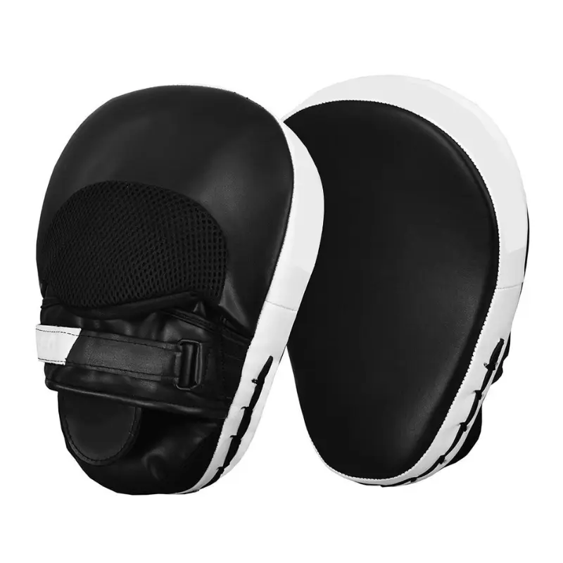 Professional boxing focus mitts with curved padded striking surface