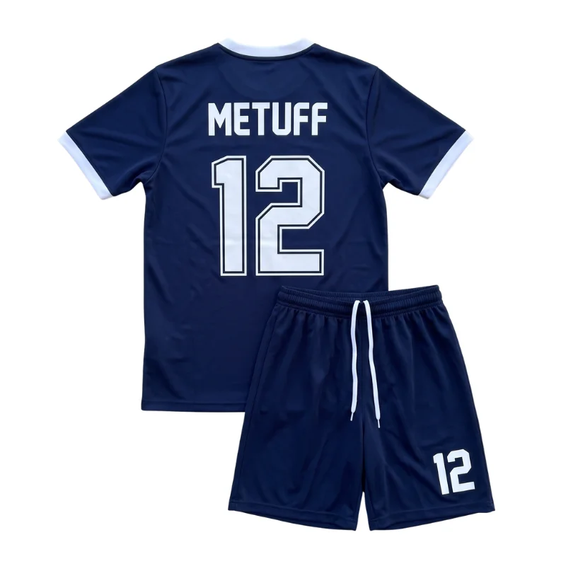Professional football player wearing a custom soccer match uniform