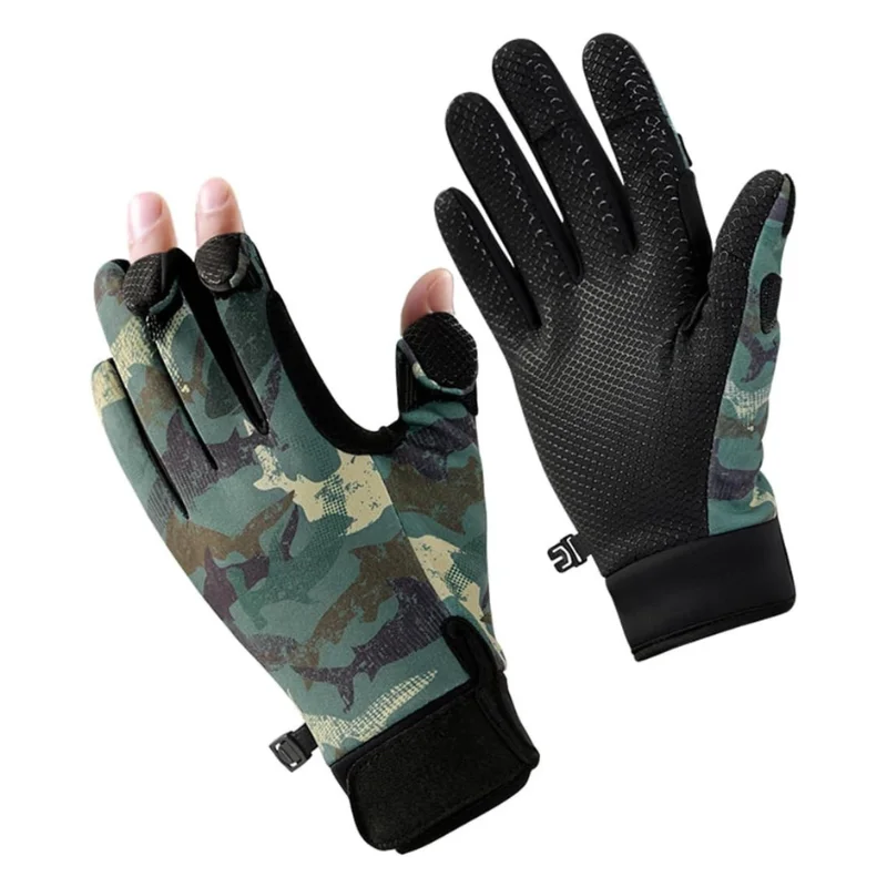 Leather shooting hunting gloves with flexible fingers and reinforced palm grip