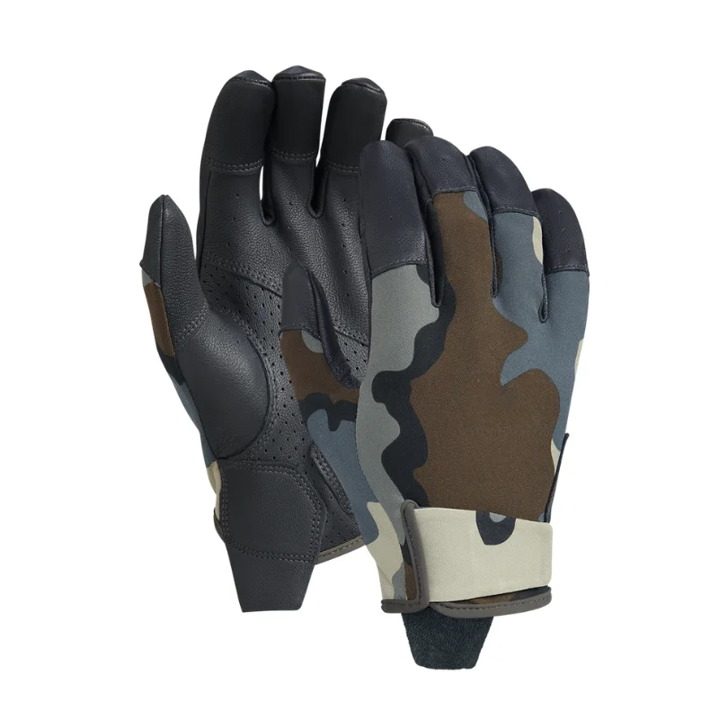 Premium leather hunting gloves with reinforced palm and adjustable wrist closure